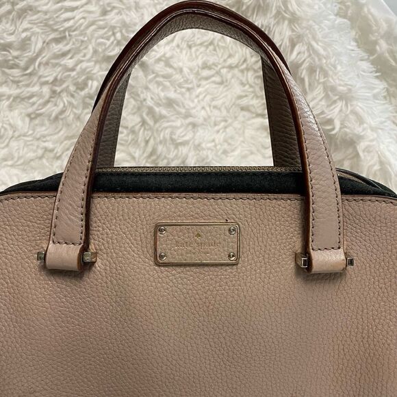 KATE SPADE Dome Brown Black Colorblock Zip  Suede Leather Hand/ Crossbody Bag - Picture 2 of 9